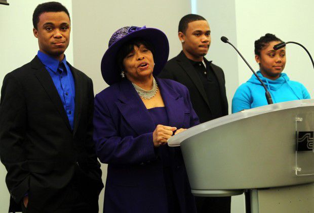 Former state representative Betty Thompson and her grandchildren